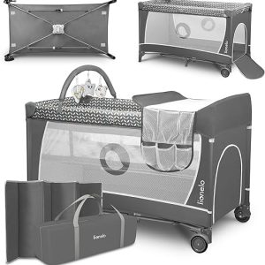 lionelo Flower Camita de Viaje 4 en 1 65 x 125 x 76 cm para niños hasta 15 kg