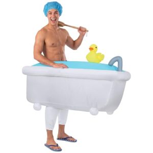 Alaoo Disfraz Inflable de Bañera para Adultos, Divertido Disfraz de Pato Inflable con Sistema Inflable y gorro, para Halloween,Fiesta de Disfraces,Fiesta de Cosplay