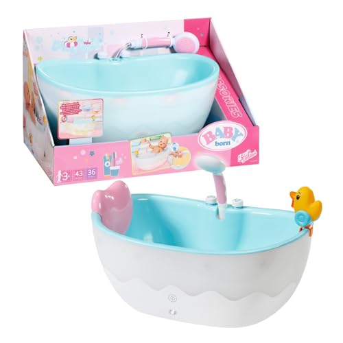 BABY born Bath Bañera – Accesorios para muñecas de 36 y 43cm con efectos de luz/sonido – para niños a partir de 3 años