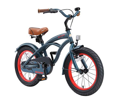BIKESTAR Bicicleta Infantil para niños y niñas a Partir de 4 años | Bici 16 Pulgadas con Frenos | 16″ Edición Cruiser Azul
