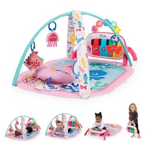 Baby Einstein, Gimnasio Bebé Ocean Explorers 4-en-1 – Alfombra Bebé Juegos con Kick Piano, Música & Descubrimiento de Idiomas, Juguetes Sensoriales, Recién Nacido +, Rosa