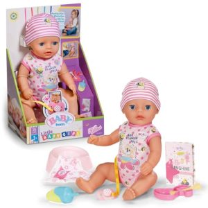 Baby born Lena (Little Baby Girl) – Muñeca bebé de 36 cm – 7 Funciones Incl. Accesorios y Pelele – Funciona Completamente sin Pilas – Apta para niños pequeños a Partir de 1 año