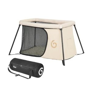 Babymoov Cuna Moov & Sleep, compacta y ligera (<5kg), Rápida de montar y plegar, Desde el nacimiento hasta los 4 años, Convertible en zona de juegos, Confortable, Densidad del colchón de 25kg/ms