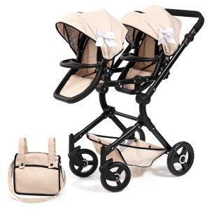 Bayer Design Cochecito de muñeca gemelas Twin Neo, Ajustable en Altura