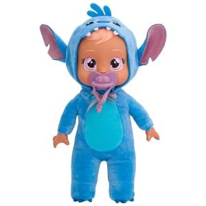 Bebes Llorones Tiny Cuddles Disney Stitch, Muñeca Suave y Blanda 25 cm, Llora Lagrimas de Verdad Incluye Pijama Disney, Juguete para niños y niñas +18 Meses