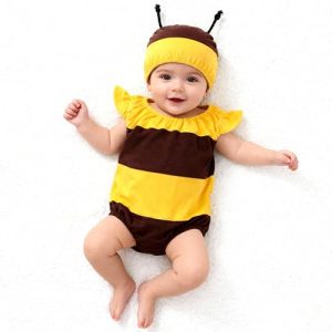Beipegin Disfraz de Abeja Ladybug para Bebé Niños Niñas,Conjunto Bebe Recien Nacido Body Mono Onesie Bebé Infantil Talla 0-9 Meses