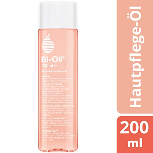Bi-Oil® Con vitamina A, aceite especial para el cuidado de la piel Ayuda a aliviar las estrías y cicatrices Ayuda con la piel seca y con el tono desigual de la piel, 200 ml