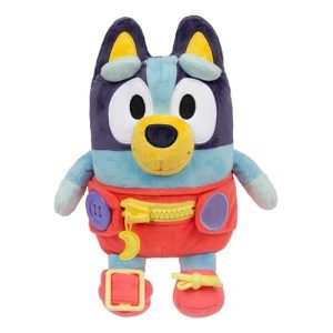 Bluey Bebé para Vestir y Jugar: Practica Las Habilidades motoras Finas vistiendo Bebé, un Peluche Supersuave de 25,4 cm con Botones, Cremallera, Hebilla y Cordones