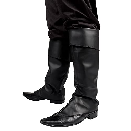 Boland 81996 – Cubrebotas negro, cubrebotas, imitación de cuero, pirata, mosquetero, bandido, ladrón, carnaval, halloween, fiesta de disfraces, fiesta temática, disfraz, teatro