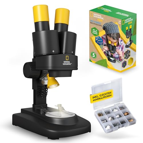 Bresser ​National Geographic 9119000 Microscopio Estéreo 20x, Negro