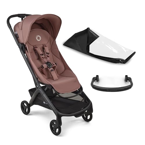 Bugaboo Butterfly 2 Silla de Paseo de Viaje – Pack con Barra de Seguridad y Cubierta para Lluvia – Ligera, Plegable a Una Mano y Asiento Reclinable, de 6 meses a 4 Años – Dusty Pink