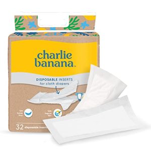 Charlie Banana Insertos Desechables Absorbentes para Pañales de Tela, Insertos para Sistema Híbrido de Pañales Tipo Bolsillo, Suaves y Cómodos para Bebés, 32 Unidades