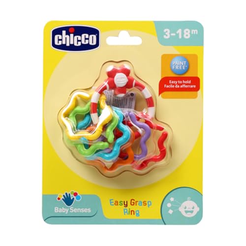 Chicco Anillos sonajero Baby Sense Fácil de Agarrar, Juguete Llavero con Anillos Óptimo para bebés, Multicolor, A Partir de 3 Meses
