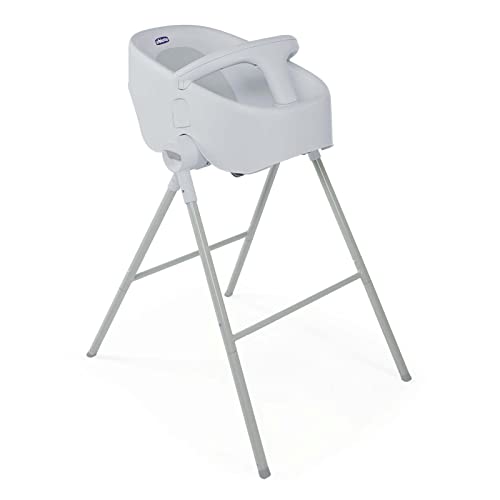 Chicco Bubble Nest Bañera Bebé Recién Nacido Evolutiva hasta 12 Meses, con Patas para Ducha y Asiento Independiente para Bañera, 2 Configuraciones, Cierre Compacto, Cool Grey, 1 Unidad (Paquete de 1)