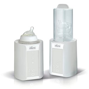 Chicco Calentador de Biberones y Esterilizador Digital, Calienta Biberón y Potitos con 27 Programas, Esterilizador Biberones con Descongelación, Temporizador y Pantalla Táctil