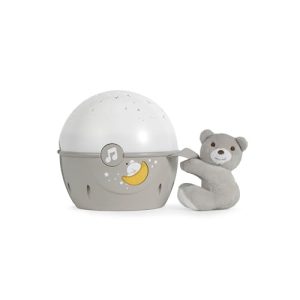 Chicco Luz nocturna Next2Stars con muñeco – Proyector de estrellas para cuna y cama de bebés, con sensor de sonido, 3 efectos de luz y música – 0+ meses, azul.
