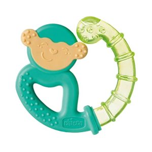 Chicco Refreshing – Mordedor de Silicona Refrescante que Enfría y Alivia las Encias, Anillo De Dentición Bebés 4m+, Refrigerante para Nevera, Fácil de Agarrar, Diseño Animales, Colores Surtidos