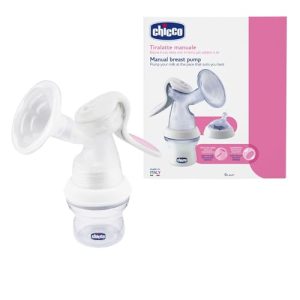 Chicco Sacaleches Manual Cómodo y Fácil de Usar con Forma Ergonómica, Tetina Inclinada y Tapa Hermética, Convertible en Biberón Sacaleches con Biberón 150 ml incluido
