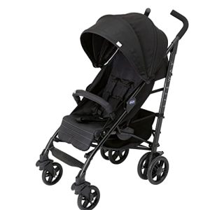 Chicco Silla de Paseo Liteway 4, Chasis de Aluminio Ligero, De 0 a 22Kg, Límite de Peso 25Kg, Manillas Acolchadas, Respaldo en 4 Posiciones, Reposapiernas, Capota XL Ajustable, Negro (Jet Black)