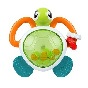 Chicco Sonajero Electrónico Tortuga, Juguete Multiactividad con Luces y Sonidos, Mordedor de Plástico Blando, Actividades Manuales, Juego Sensorial, Fácil de Sostener, Bebés de 6-36 Meses