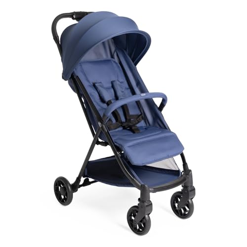 Chicco Urbino Silla de Paseo, Desde nascimiento hasta 22 Kg, Carrito Bebé, Plegado automatico con una sola mano, Compacto y Ligero, Capota con Protección UV50+, Respaldo Ajustable y Reclinable, Azul