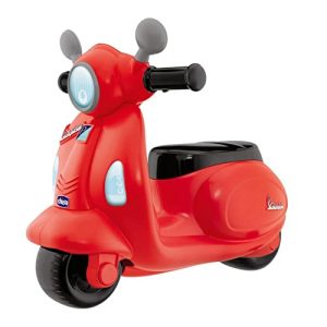 Chicco Vespa Primavera, Moto Correpasillos para Niños, Juguete para Niños con Panel Electrónico, Luz, Sonido y Ruedines Estabilizadores Extraíbles – Moto para Niños de 1 a 3 Años, Máx. 20 Kg, Roja