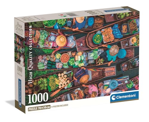 Clementoni – Puzzle Adulto 1000 Piezas Collection Thai Floating Marketclementoni – Puzzle Adulto Compact Box, 39932