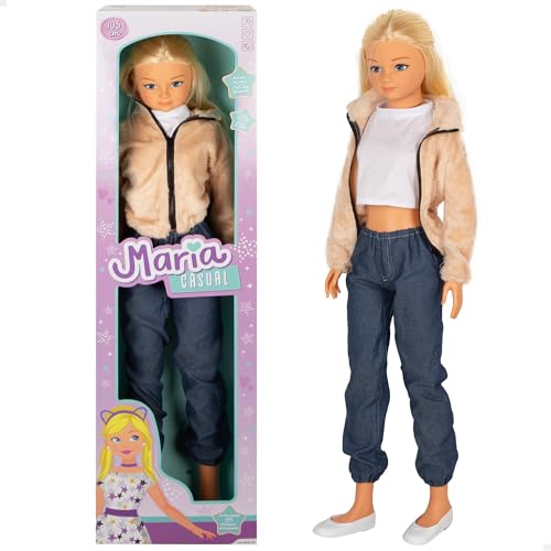 ColorBaby Maria Casual Muñeca Grande Falda, 105 cm, Accesorios incluidos, Muñecas para peinar, Juegos de rol, Juguetes para niños, Niñas + 3 años (39653)