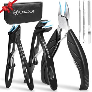 Cortauñas Profesional para Uñas Gruesas e Encarnadas, Juego con Herramienta de Pedicura y Recoge-uñas, Super Afilado – Ideal para Personas Mayores, Hombres y Mujeres