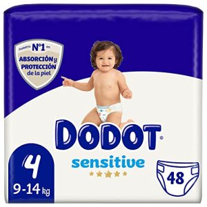 DODOT Sensitive – Pañales, 9 A 14 Kg, Blanco, Talla 4, Vanilla, 48 Unidad