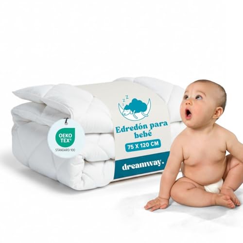 DREAMWAY Edredón nórdico para bebé 75×120 cm (Cuna 60×120) – 300 g/m² Microfibra, antiácaros, Oeko-Tex – edredones Infantiles – Manta bebé
