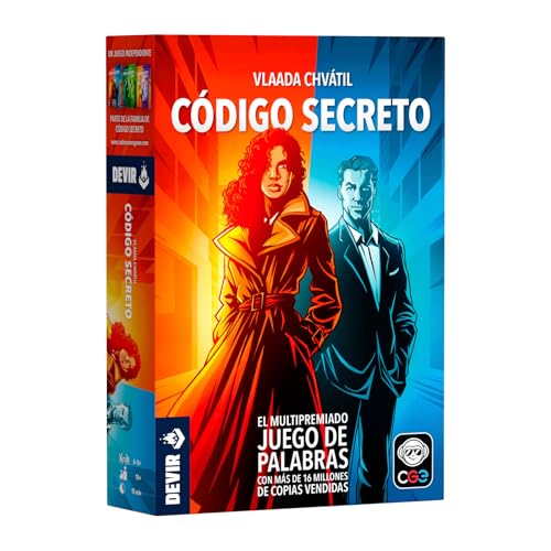 Devir – Código Secreto, Juego de Mesa de Espías y Palabras por Equipos, Estrategia y Deducción, para 2-8 Jugadores, a Partir de 8 Años, Portada 2025 | Edición española