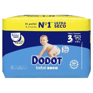 Dodot Pañales Bebé-Seco, Talla 3 (6-10 kg), 84 Pañales, Una Noche Hasta Un 100% Libre De Fugas