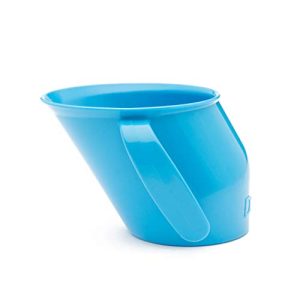 Doidy Cup – Taza de aprendizaje abierta con diseño oblicuo y dos asas, ideal para bebés desde 3-6 meses hasta niños. Perfecta para destete con leche, agua o zumo (Azul)