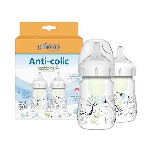 Dr. Brown’s Pack de 2 Biberones Anticólicos Boca Ancha Selva 150 ml