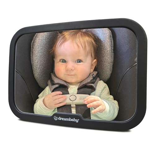 Dreambaby F263 – Gran Espejo rectangular ajustable para el asiento trasero, negro