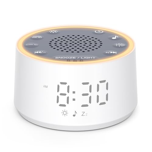 Dreamegg D1 Nova, Ruido Blanco Bebé con Luz y Despertador, Blanco