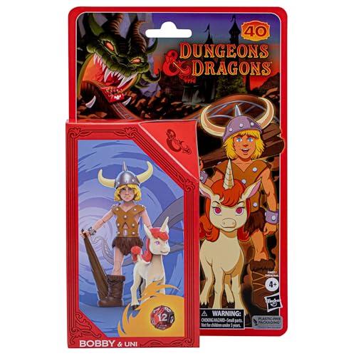 Dungeons & Dragons – Dungeons & Dragons Figuras de acción Cartoon Classics de Bobby & Uni a escala de 6 pulgadas, paquete de 2 juguetes de D&D, multicolor