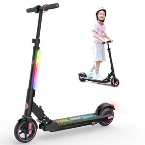 EVERCROSS EV06C Patinete Eléctrico, 6,5» Patinete Eléctrico Plegable Niños 6 a 12 Años, hasta 15 KM/H & 8 KM, Pantalla LED, Luces LED Coloridas, Patinete niños Liviano E Patinete