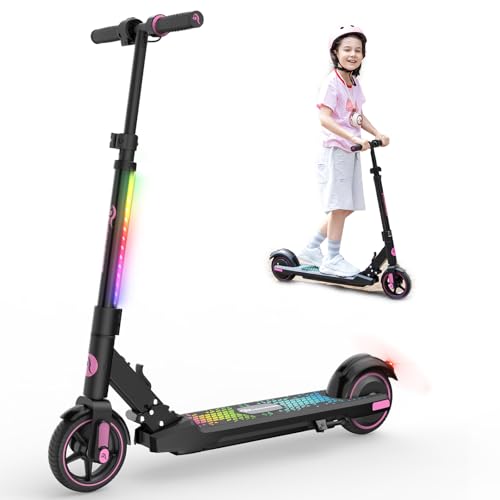 EVERCROSS EV06C Patinete Eléctrico, 6,5» Patinete Eléctrico Plegable Niños 6 a 12 Años, hasta 15 KM/H & 8 KM, Pantalla LED, Luces LED Coloridas, Patinete niños Liviano E Patinete