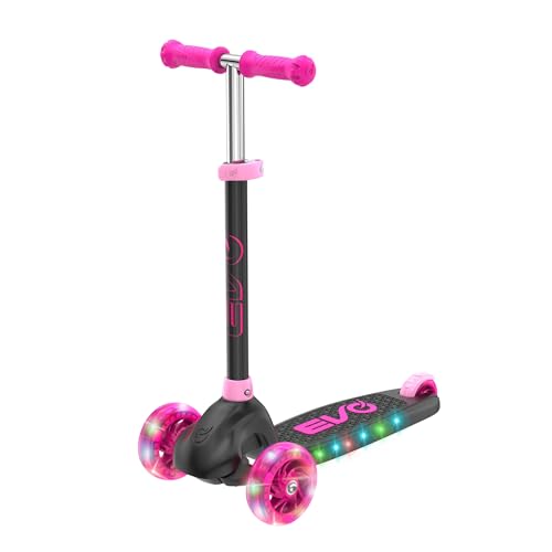 EVO Eclipse – Patinete Iluminado de 3 Ruedas para Niños y Niñas | Scooter con Altura de Mango Ajustable | 3 a 12 Años
