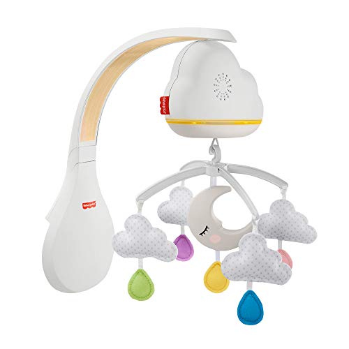 Fisher-Price Móvil Nubes y Lunas, Juguete de Cuna proyector para bebé recién Nacido (Mattel GRP99)