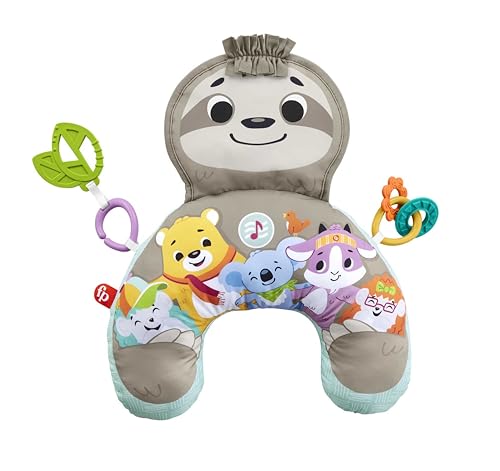 Fisher-Price Perezoso Cojín con música y Vibraciones relajantes para bebé, Incluye mordedor y Actividades (Mattel GRR01)