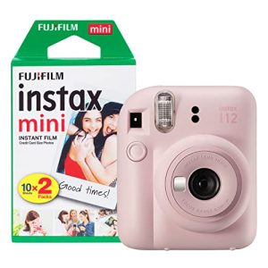 Fujifilm Instax Mini 12 – Cámara instantánea con Paquete de 20 películas de Disparo, Rosa Flor