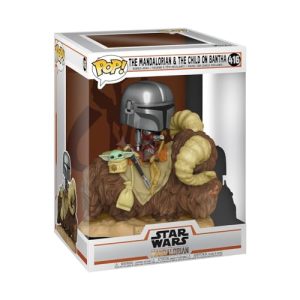 Funko Pop! Deluxe: Star Wars: The Mandalorian – Mando On Bantha with Grogu (The Child, Baby Yoda) – Figura de Vinilo Coleccionable – Idea de Regalo- Mercancia Oficial – Juguetes para Niños y Adultos