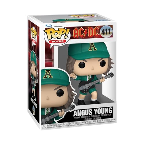 Funko Pop Rocks AC/DC, Angus Young, Green, Figura de Vinilo Coleccionable, Idea de Regalo, Juguetes para Niños y Adultos, Music Fans, Muñeco para Coleccionistas