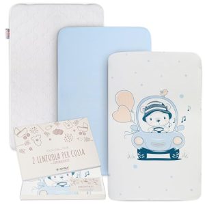 GOYSILA Sabanas Next2Me Chicco 2Piezas 100% Algodon + 1 Protector Colchón Certificado Oeko-Tex Colchón 50x83cm 2 Sabana Bajera Compatible Cuna Next to Me Lullago Kinderkraft UNO Jane Babyside (Carro)