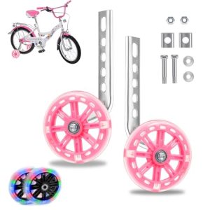 GothicBride Ruedines de apoyo universales para bicicleta infantil, ruedas de apoyo, ruedas auxiliares, ruedas de apoyo para niños de 12,14,16,18,20 pulgadas, bicicleta de una sola velocidad (rosa)