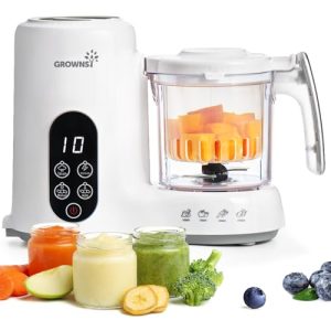 Grownsy Robot de Cocina para Bebé, Procesador de Alimentos con Cesta Vapor – Cocina, Mezcla y Esteriliza, Comida Casera Saludable, Sin BPA