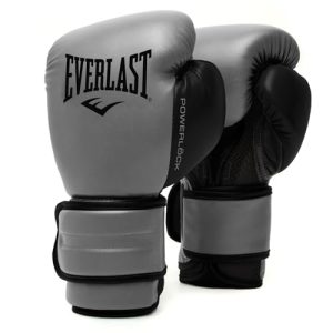 Guantes de Boxeo Everlast Powerlock 2R 14oz, Carbón, para Saco y Sparring, Soporte de Muñeca Avanzado, Espuma Cuádruple, Agarre Ergonómico – Equipo Auténtico
